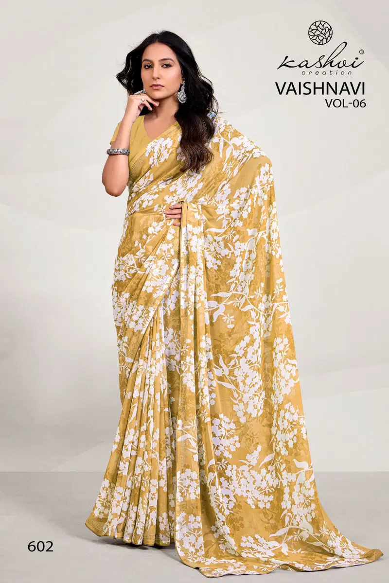 Vaishnavi Vol 6 By Kashvi Georgette Daily Wear Saree Suppliers In Mumbai